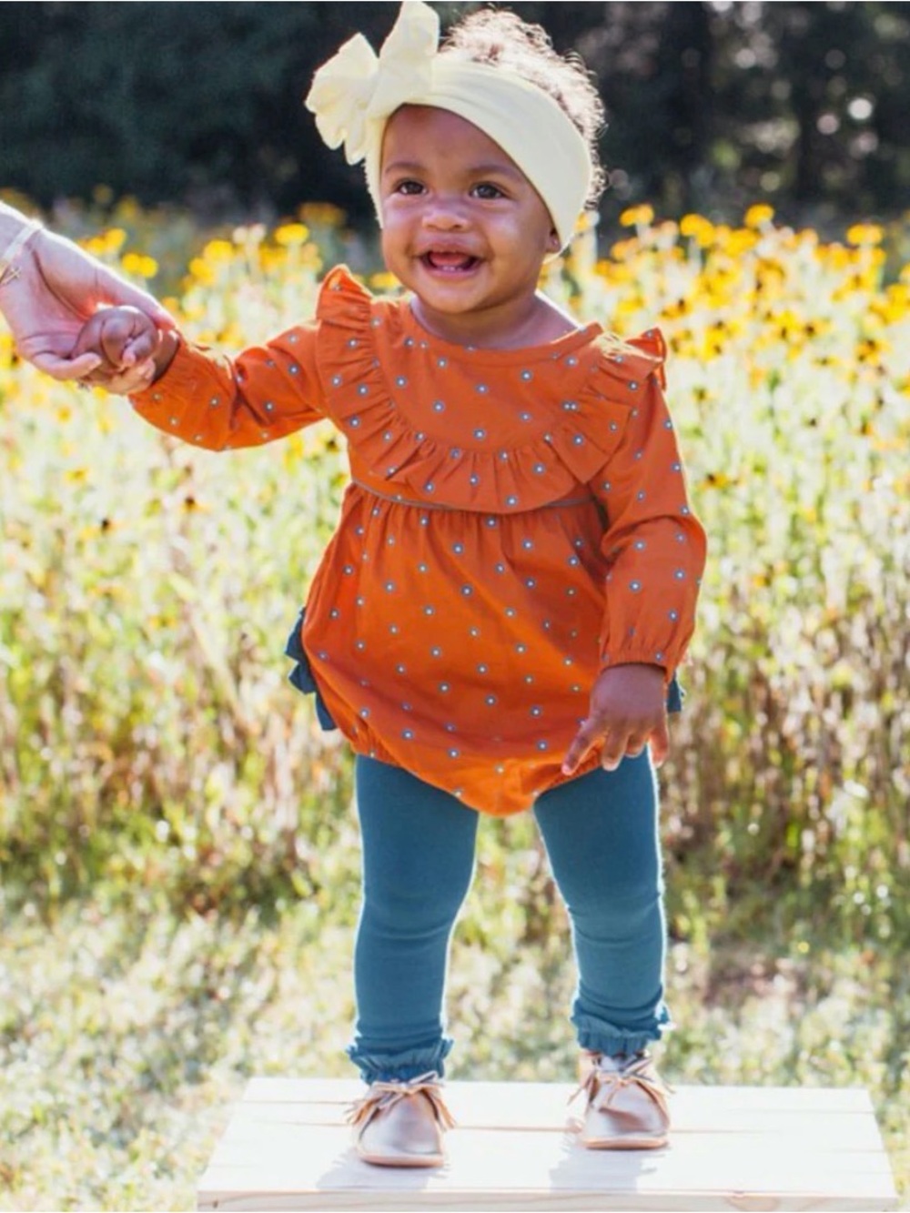 RUFFLE BUTTS Spiced Clove Ruffled Bubble Romper - 12-18M